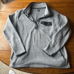 Eddie Bauer Heather Gray Fleece Pullover
